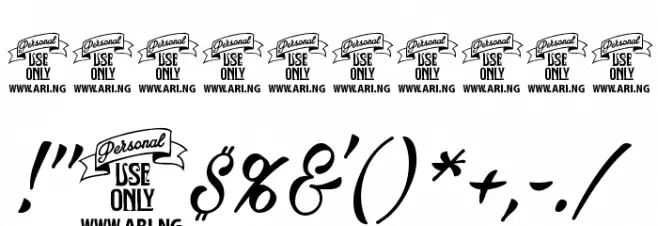 Milasian PERSONAL Font OTHER CHARS