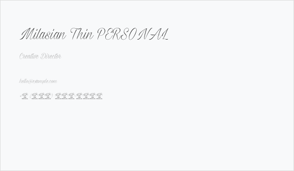 Milasian Thin PERSONAL Business Card