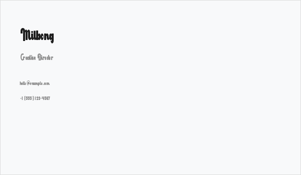 Milbong Business Card