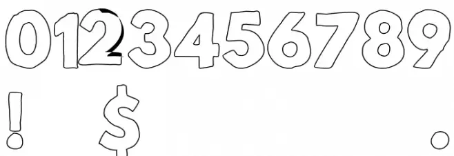 Mild Life Outline Font OTHER CHARS