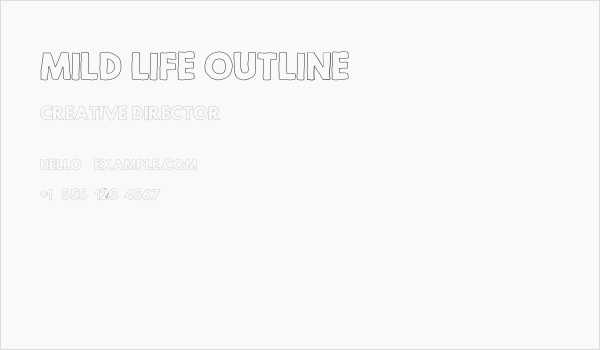 Mild Life Outline Business Card