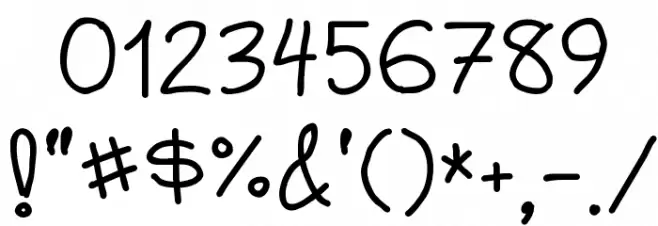 MildHandJive Font OTHER CHARS