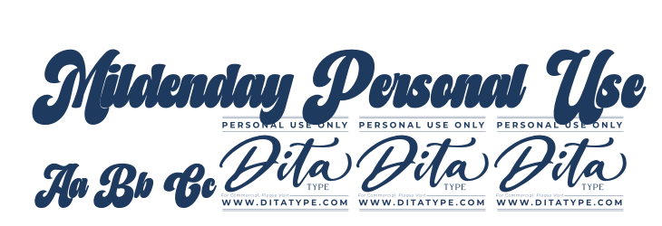 Mildenday Personal Use Font Preview