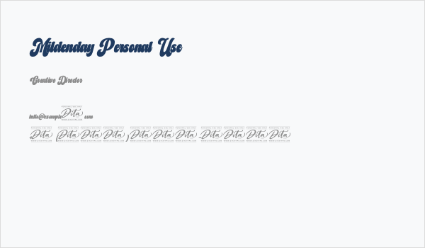 Mildenday Personal Use Business Card