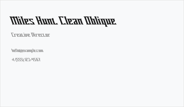 Miles Hunt Clean Oblique Business Card