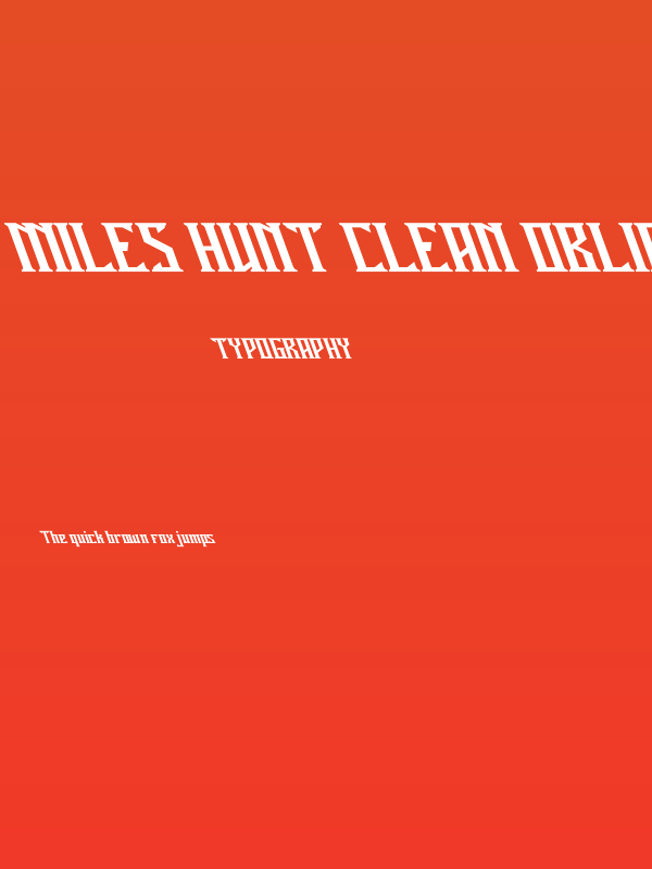 Miles Hunt Clean Oblique Poster