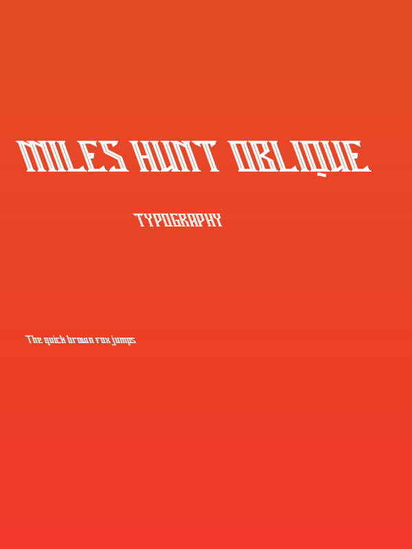 Miles Hunt Oblique Poster