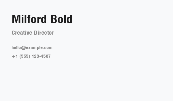 Milford Bold Business Card