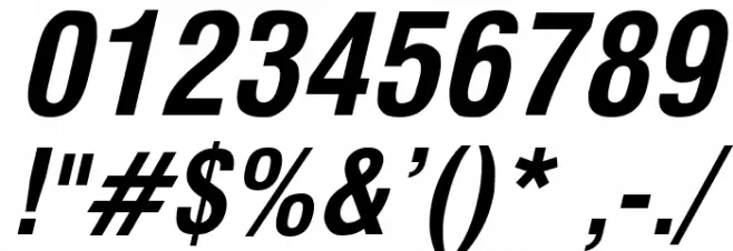 Milford Condensed Bold Italic Font OTHER CHARS