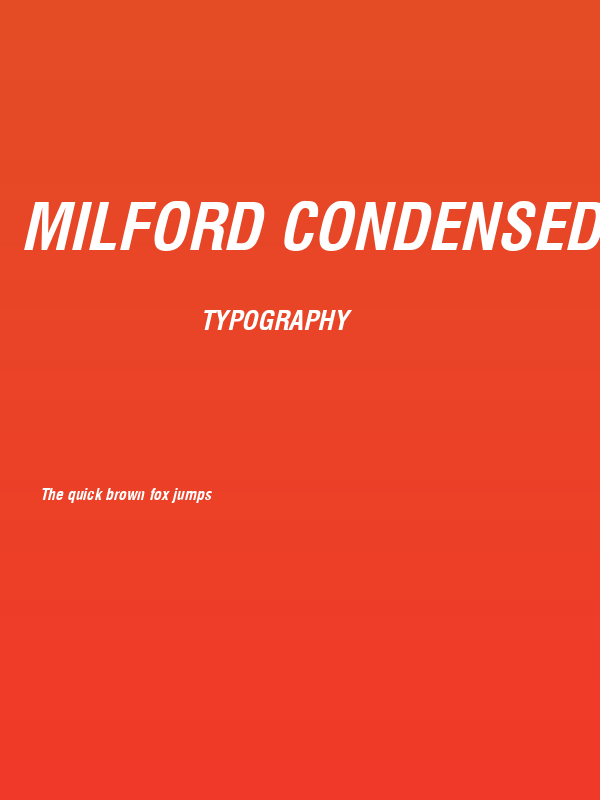 Milford Condensed Bold Italic Poster