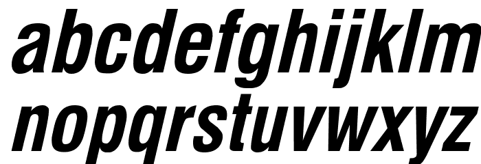 Milford Condensed Bold Italic Font LOWERCASE