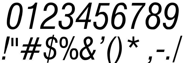 Milford Condensed Italic Font OTHER CHARS