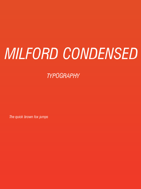 Milford Condensed Italic Poster