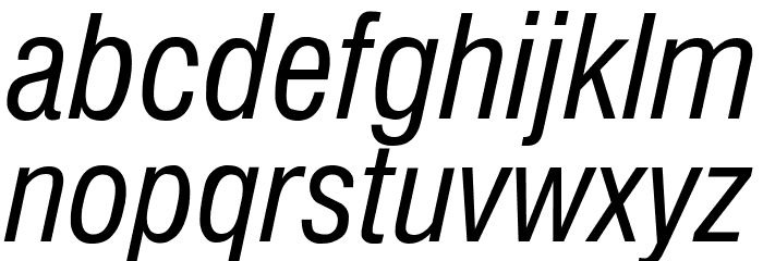 Milford Condensed Italic Font LOWERCASE