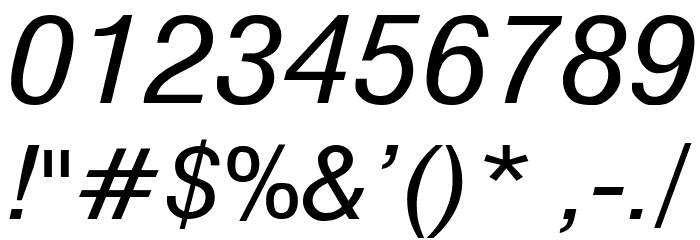 Milford Italic Font OTHER CHARS
