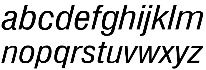 Milford Italic Font LOWERCASE