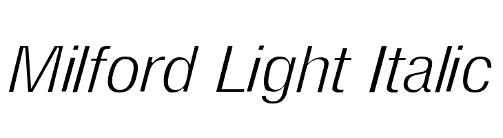Milford Light Italic Font