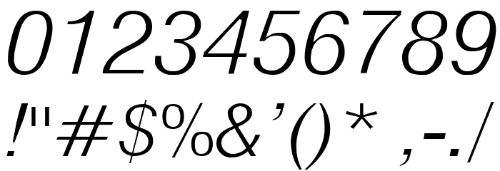 Milford Light Italic Font OTHER CHARS