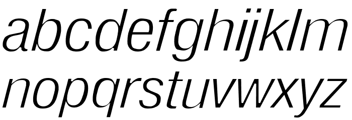 Milford Light Italic Font LOWERCASE