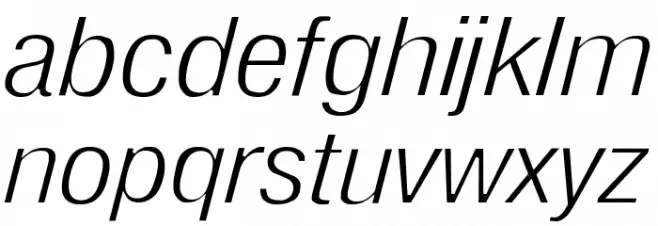 Milford Light Italic Font LOWERCASE
