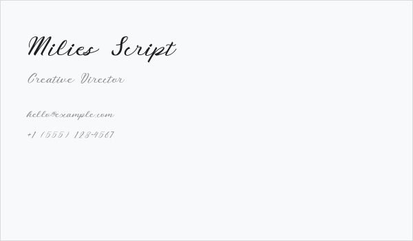 Milies Script Business Card