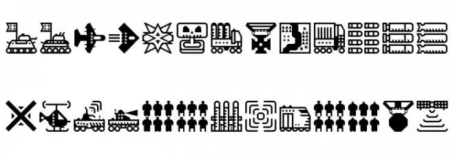 Militaricons Regular Font Litere mari