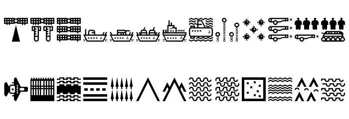 Militaricons Regular Font LOWERCASE