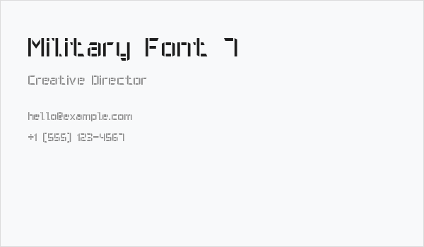 Military Font 7 Business Card