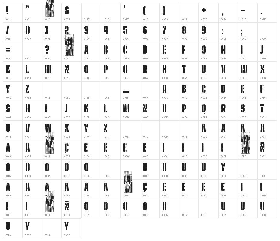 Military Poster Character Map