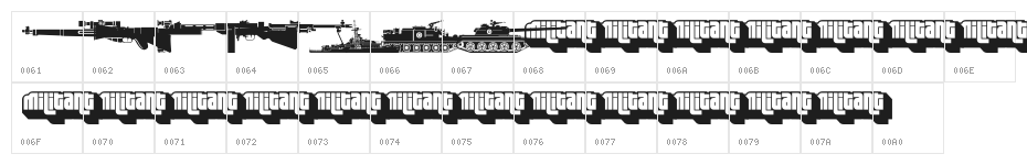 Military dingbats (demo)    Fenotype Character Map