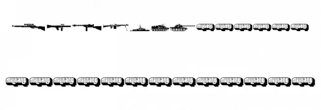Military dingbats (demo)    Fenotype Polices MINUSCULES