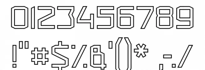 Militech Outlined Font OTHER CHARS