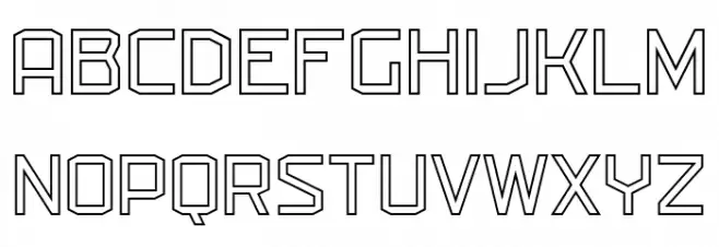 Militech Outlined Schriftart Groß