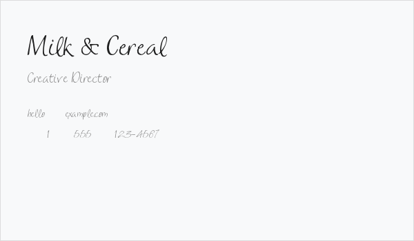 Milk & Cereal Business Card