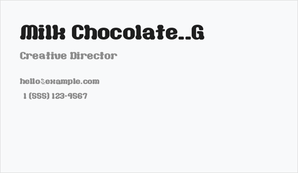 Milk Chocolate__G Business Card