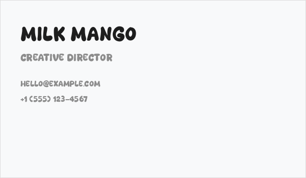 Milk Mango Business Card