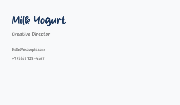 Milk Yogurt Business Card