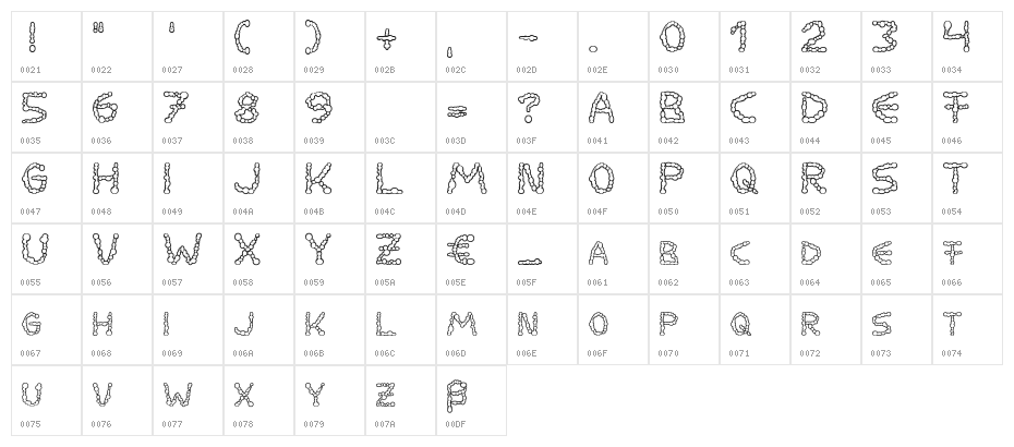 Milkdrops cold Character Map