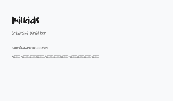 Milkids Business Card