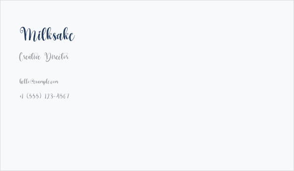 Milksake Business Card