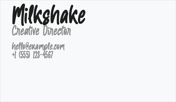 Milkshake Business Card