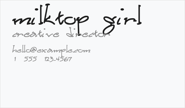 Milktop Girl Business Card