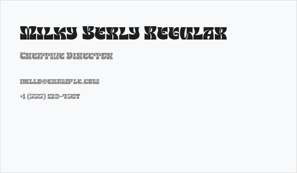 Milky Berly Regular Business Card