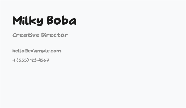 Milky Boba Business Card