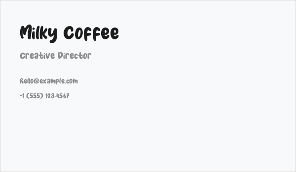 Milky Coffee Business Card