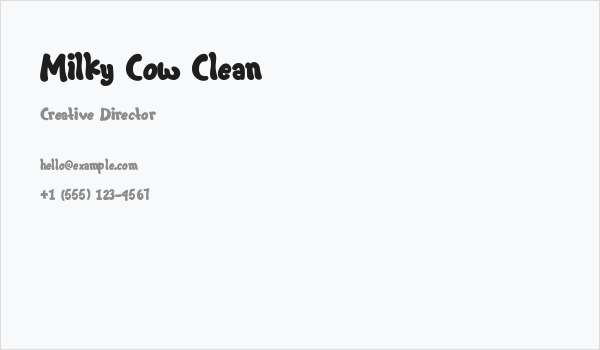 Milky Cow Clean Business Card