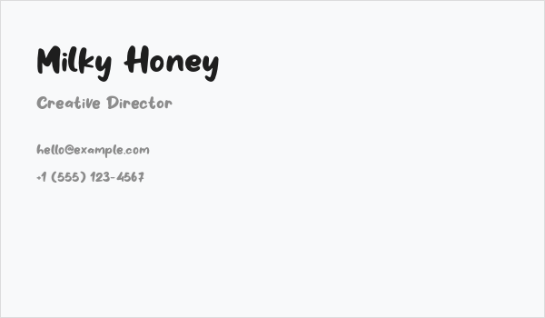Milky Honey Business Card