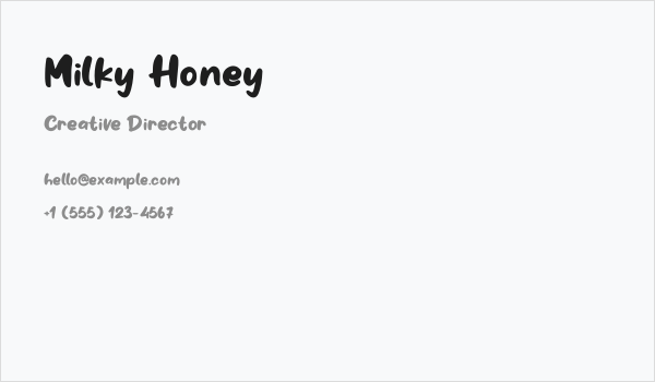 Milky Honey Business Card