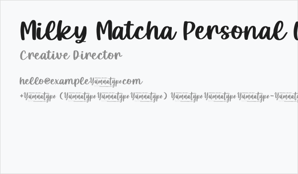 Milky Matcha Personal Use Business Card