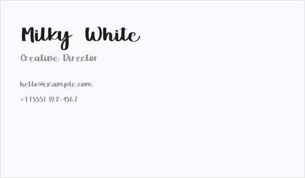 Milky  White Business Card